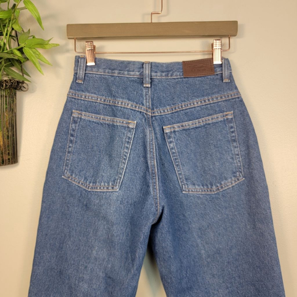 L.L. Bean Flannel Lined Jeans Double L Relaxed Fit Plaid Medium Wash High Rise 4 - Picture 9 of 11